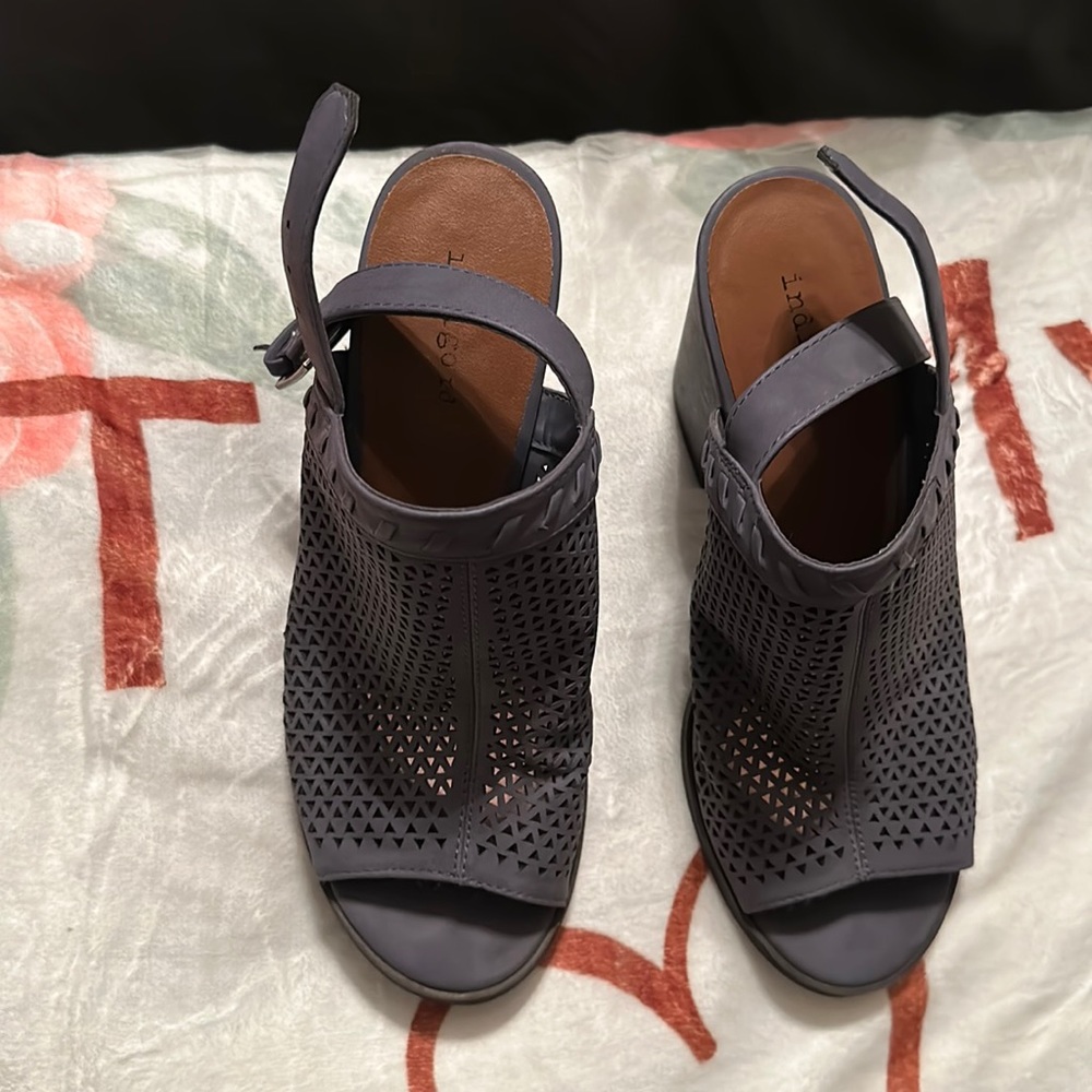 Indigo brand heels -open toe- buckle in back size 7.5